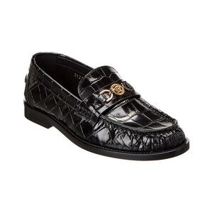 Versace Croc-Embossed Leather Loafer